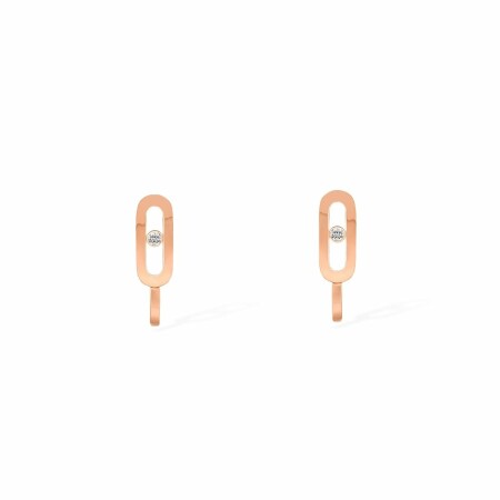 Messika Move Uno mini creole earrings, rose gold, diamonds