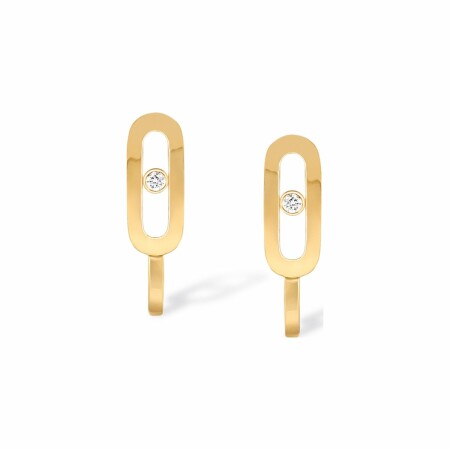 Messika Move Uno mini creole earrings, yellow gold, diamonds