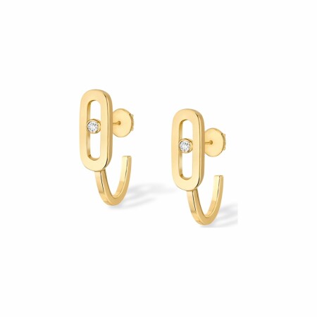 Messika Move Uno mini creole earrings, yellow gold, diamonds