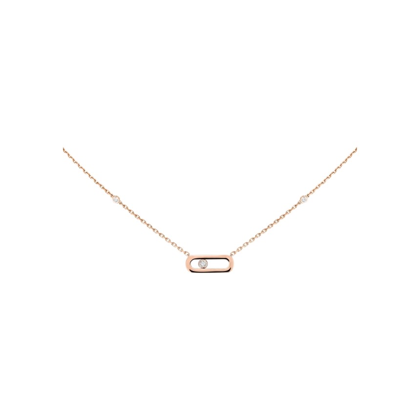 Messika Move Uno necklace, rose gold, diamonds
