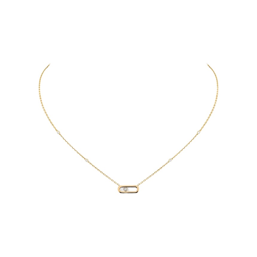 Messika Move Uno necklace, yellow gold, diamond