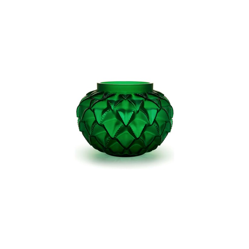 Vase Lalique Languedoc en cristal vert