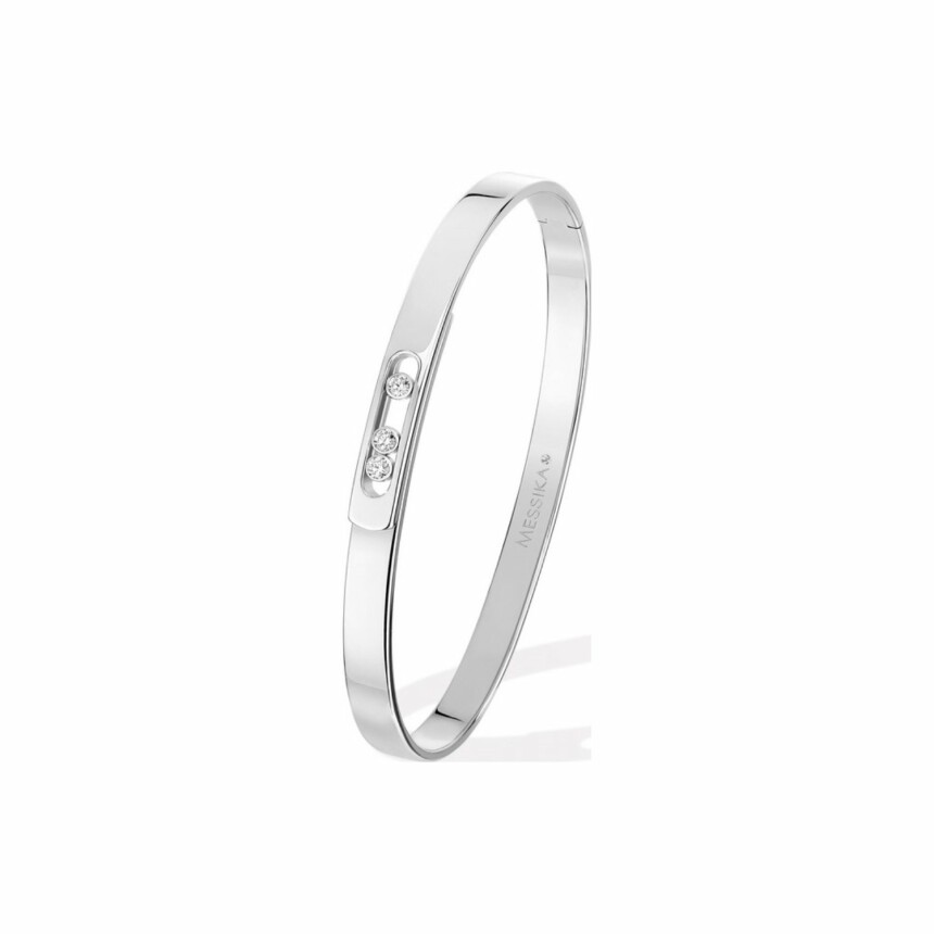 Bracelet bangle Messika PM en or blanc et diamants