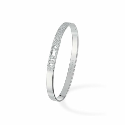 Bracelet bangle Messika Move Noa pavé en or blanc et diamants