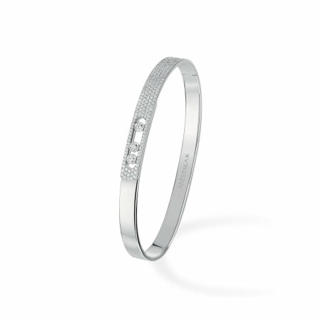 Messika Move Noa Pavé bangle bracelet, white gold, diamonds