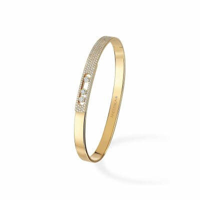 Bracelet bangle Messika Move Noa PM pavé en or jaune et diamants