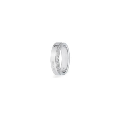 Bague Qudo San Remo en acier, taille 52