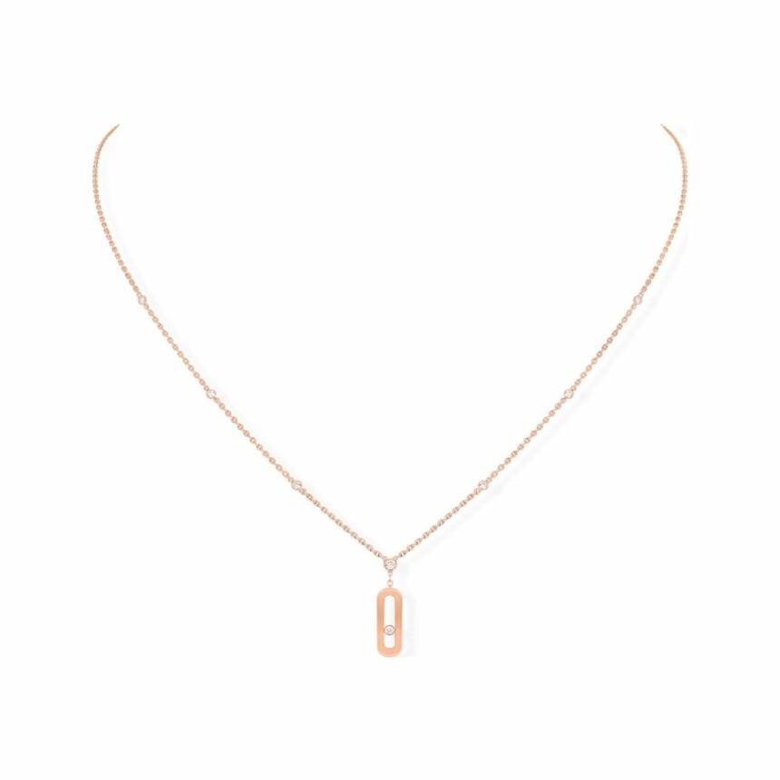 Messika Move Uno long necklace, rose gold, diamonds