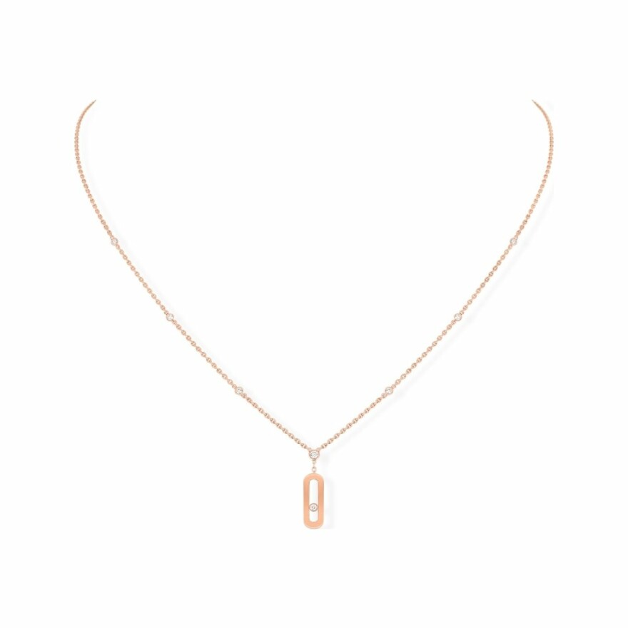 Collier long Messika Move Uno en or rose et diamants