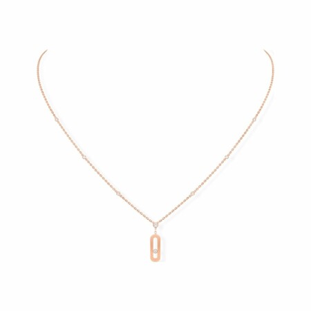 Messika Move Uno long necklace, rose gold, diamonds