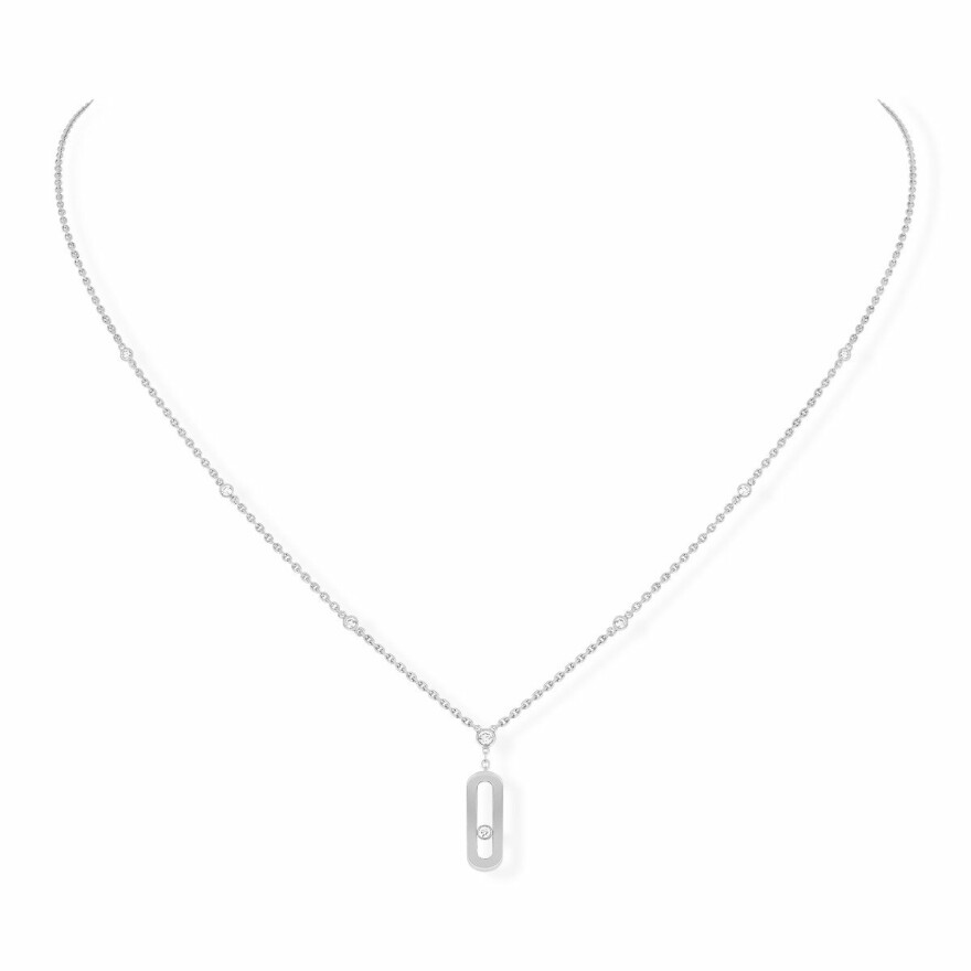 Collier long Messika Move Uno en or blanc et diamants