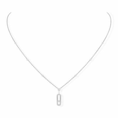 Collier long Messika Move Uno en or blanc et diamants