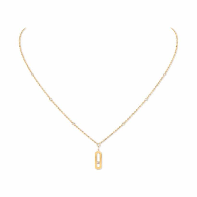 Messika Move Uno long length necklace, yellow gold, diamonds