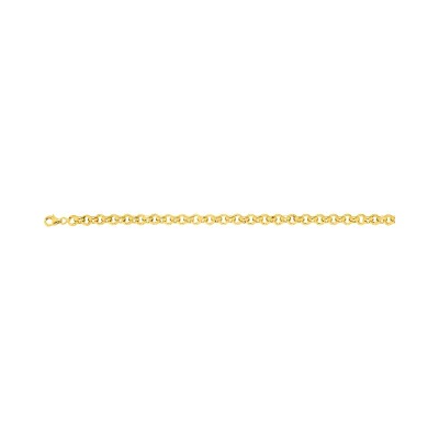 Bracelet chaîne maille jaseron en plaqué or, taille 19cm