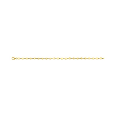 Collier maille grain-café en plaqué or, taille 45cm