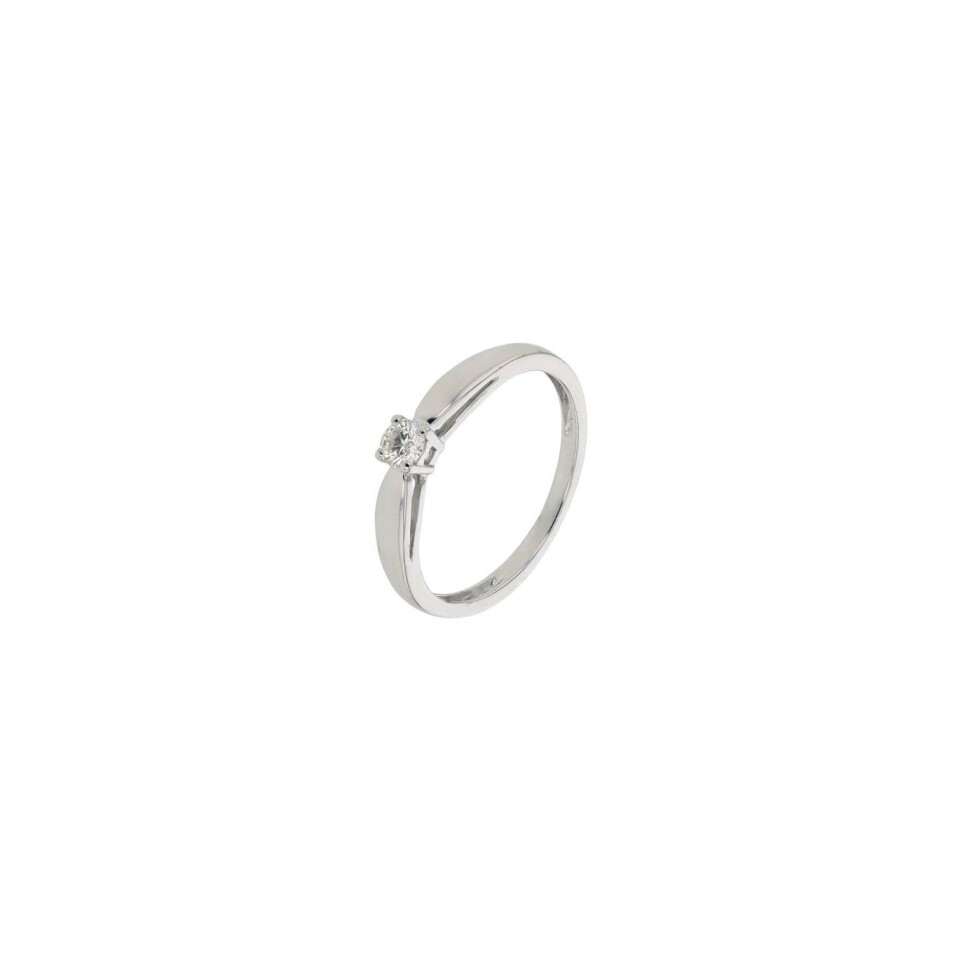 Solitaire en or blanc et diamant