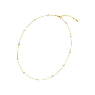 Collier en plaqué or et oxyde de zirconium