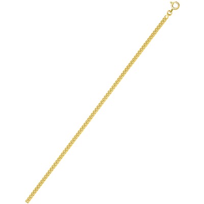 Collier chaîne maille gourmette lapidée en plaqué or