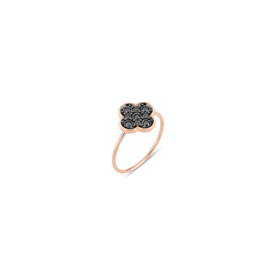 Bague Morganne Bello en or rose et diamants noirs