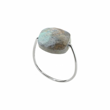 Bague Morganne Bello Friandise en or blanc et coussin labradorite