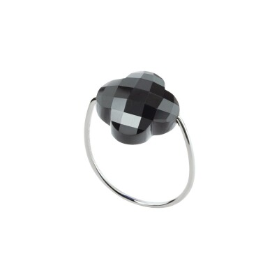 Bague Morganne Bello Friandise en or blanc et hématite