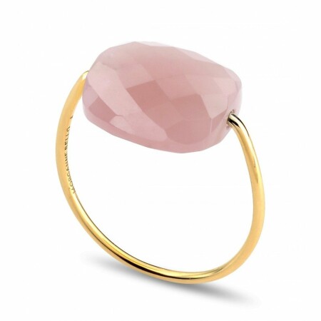 Bague Morganne Bello Friandise en or jaune et guava quartz rose