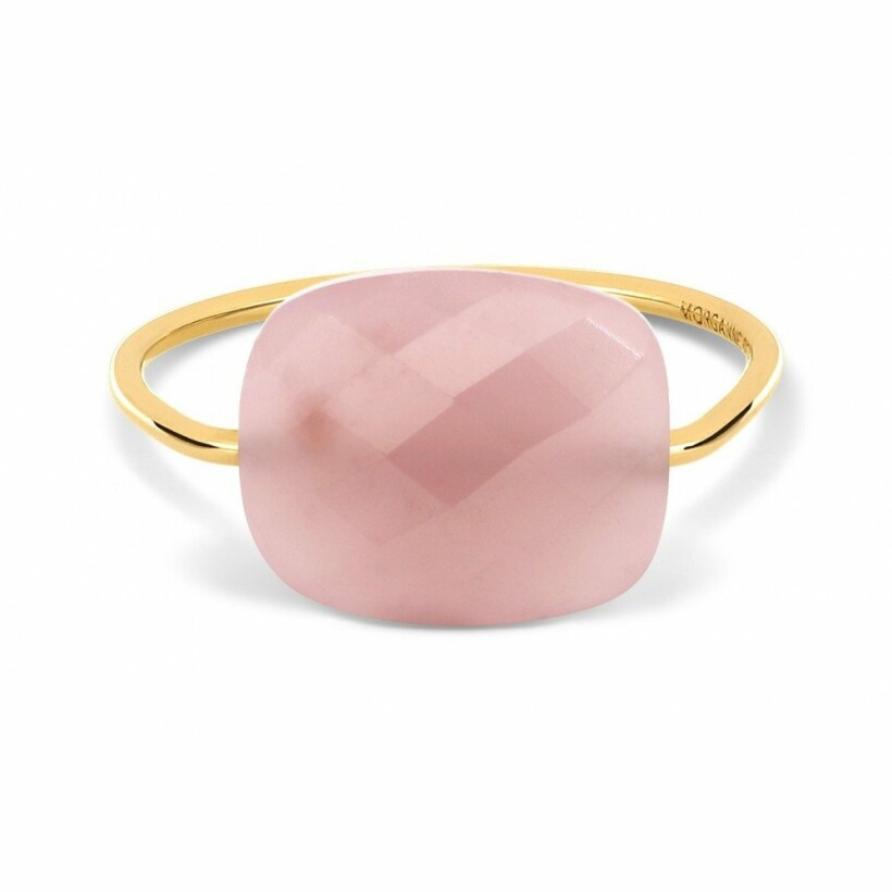 Bague Morganne Bello Friandise en or jaune et guava quartz rose