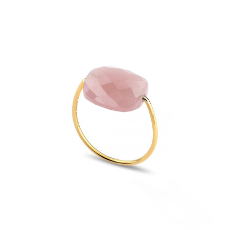 Bague Morganne Bello Friandise en or jaune et guava quartz rose