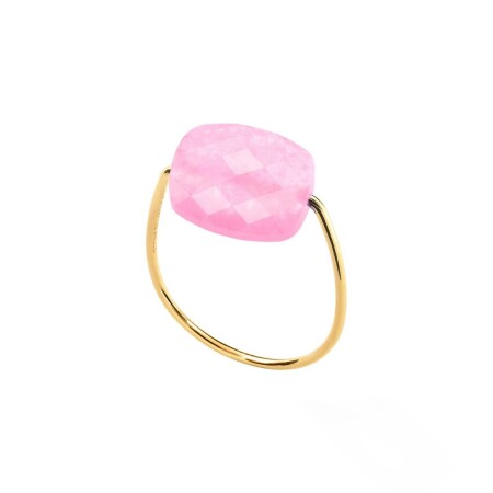 Bague Morganne Bello Friandise en or jaune et quartz rose