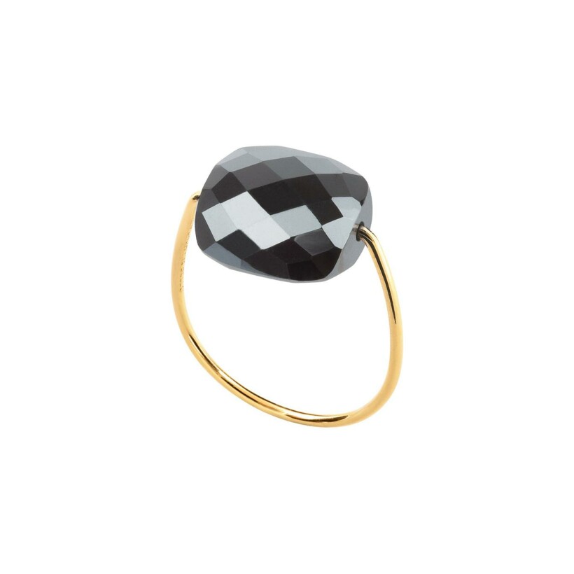 Bague Morganne Bello Friandise en or jaune et hématite