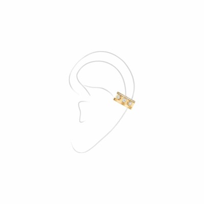 Mono boucle d'oreille milieu Messika Move Romane en or jaune et diamants