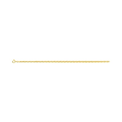 Collier chaîne maille forçat diamantée en plaqué or, taille 70cm