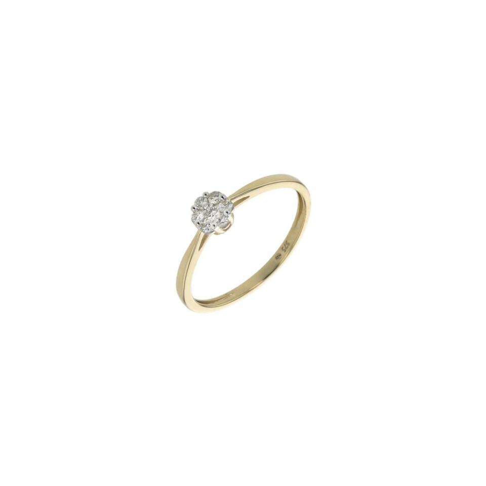 Solitaire en or jaune et diamant