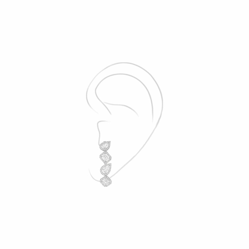 Mono boucle d'oreille clip lobe Messika My Twin en or blanc et diamants
