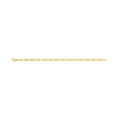 Bracelet chaîne maille cheval alternée en plaqué or