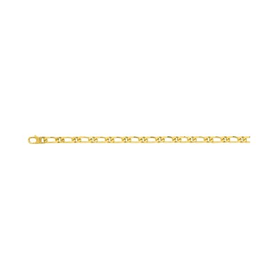 Bracelet chaîne maille cheval alternée en plaqué or