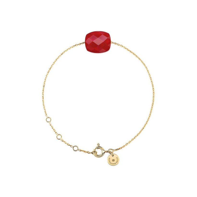 Bracelet Morganne Bello Friandise en or jaune et quartz rouge