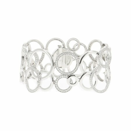 Bracelet manchette Tourbillon en or blanc et diamants