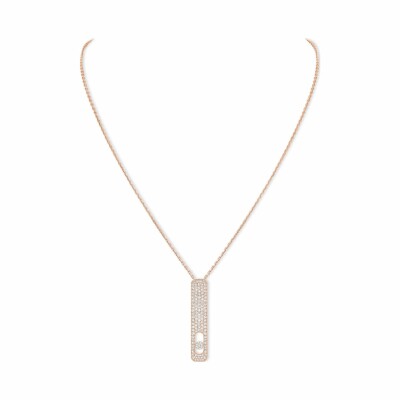 Collier Messika My First Diamond GM pavé en or rose et diamants