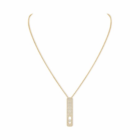 Messika My First Diamond L necklace, yellow gold pave, diamonds