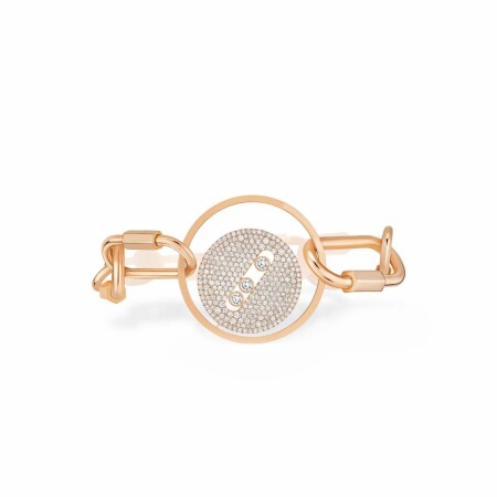 Messika Lucky Move snap-back bracelet, rose gold, diamonds