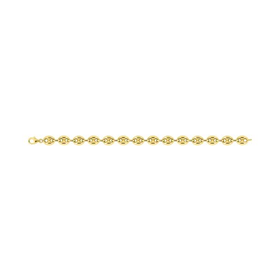 Bracelet chaîne maille grain de café en plaqué or