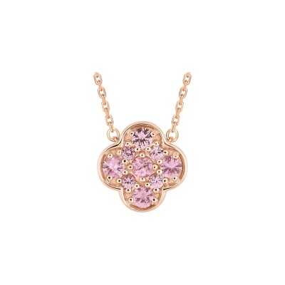 Collier Morganne Bello Jardin Précieux papillon en or rose et saphirs roses