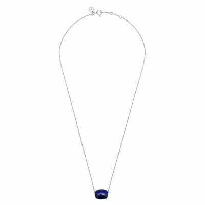 Collier Morganne Bello Friandise en or blanc et lapis lazuli