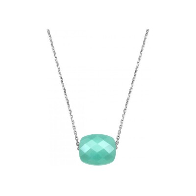 Collier Morganne Bello Friandise en or blanc et amazonite