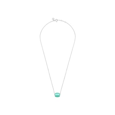 Collier Morganne Bello Friandise en or blanc et amazonite