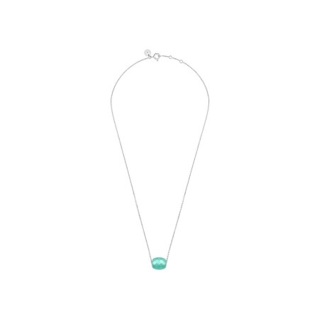 Collier Morganne Bello Friandise en or blanc et amazonite