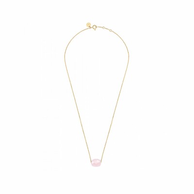 Collier Morganne Bello Friandise Coussin en or jaune et quartz rose