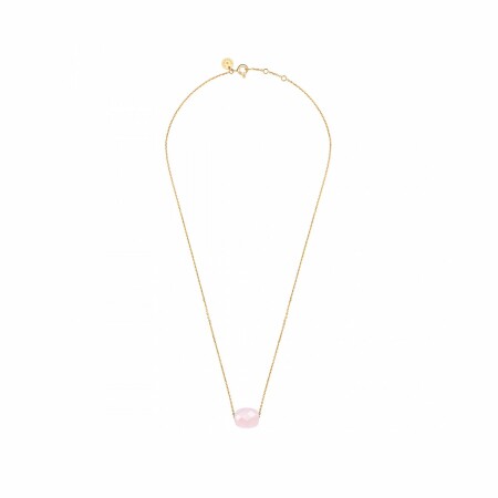 Collier Morganne Bello Friandise Coussin en or jaune et quartz rose