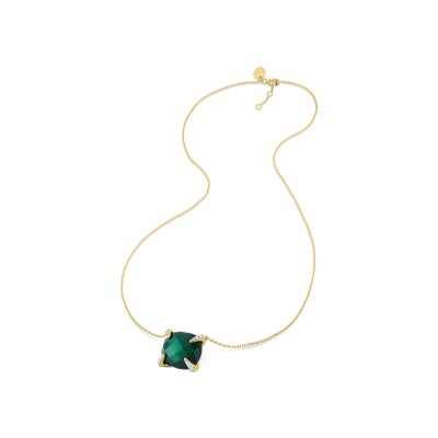 Collier Morganne Bello Friandise Diamants en or jaune, agate verte et diamants